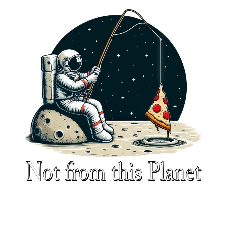 Astronaute Pizza Pêche dans l’espace