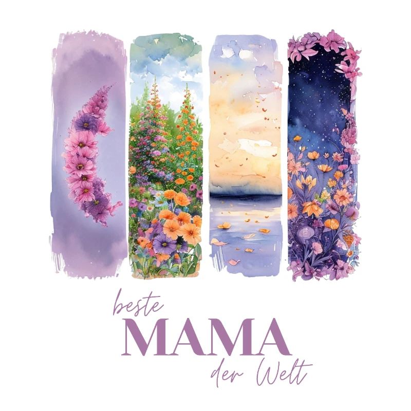 Geschenk Muttertag beste Mama Geschenk Blumen lila