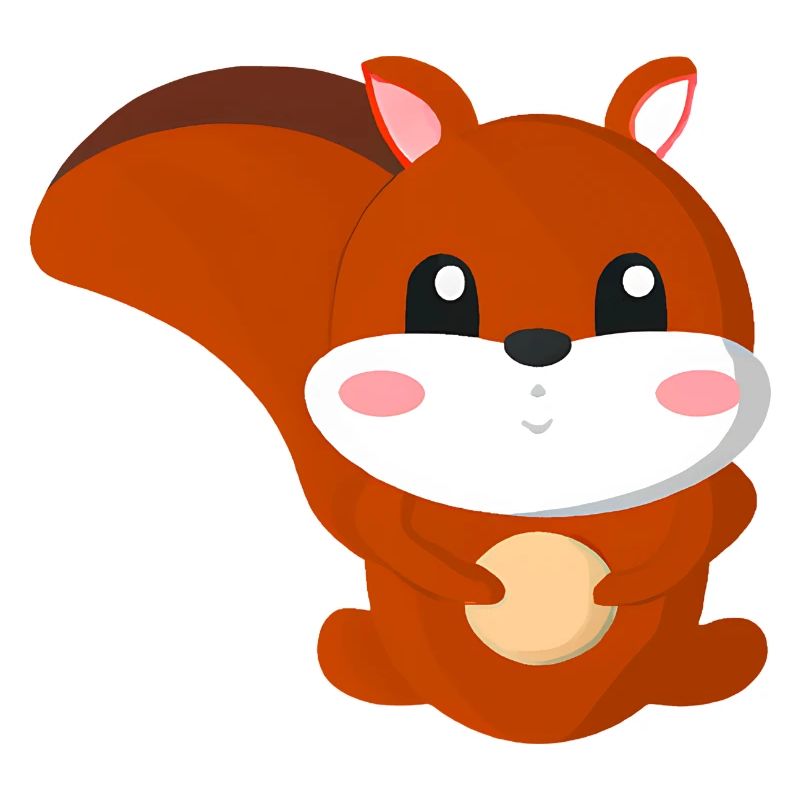 cute squirrel with a nut and