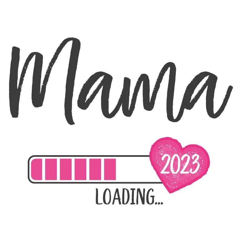 Mama Loading 2023 Herz Mädchen Rosa Werdende Mama