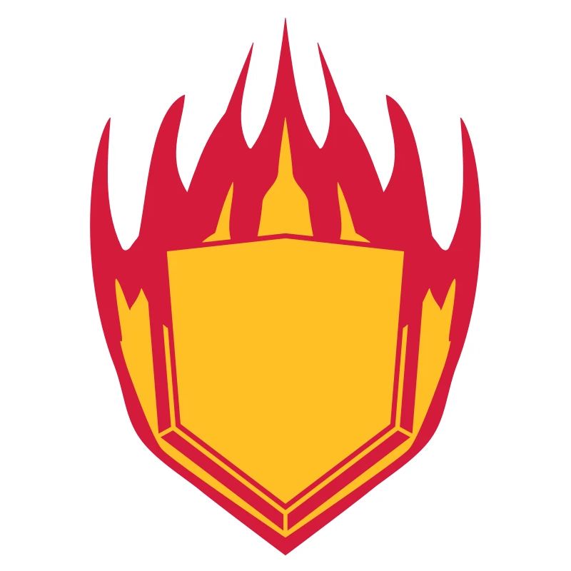 hot fire flames angular shield emblem emblem frame