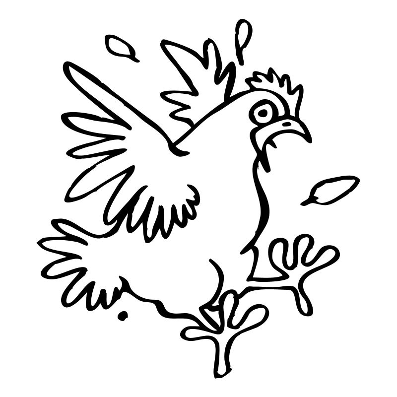 Startled chicken