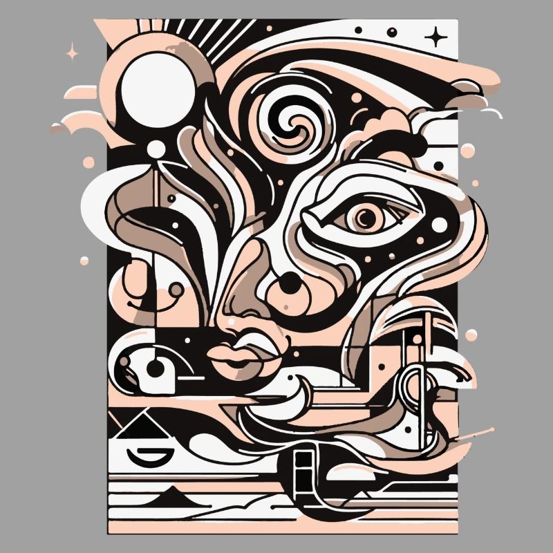 Surreal Line Face Pattern