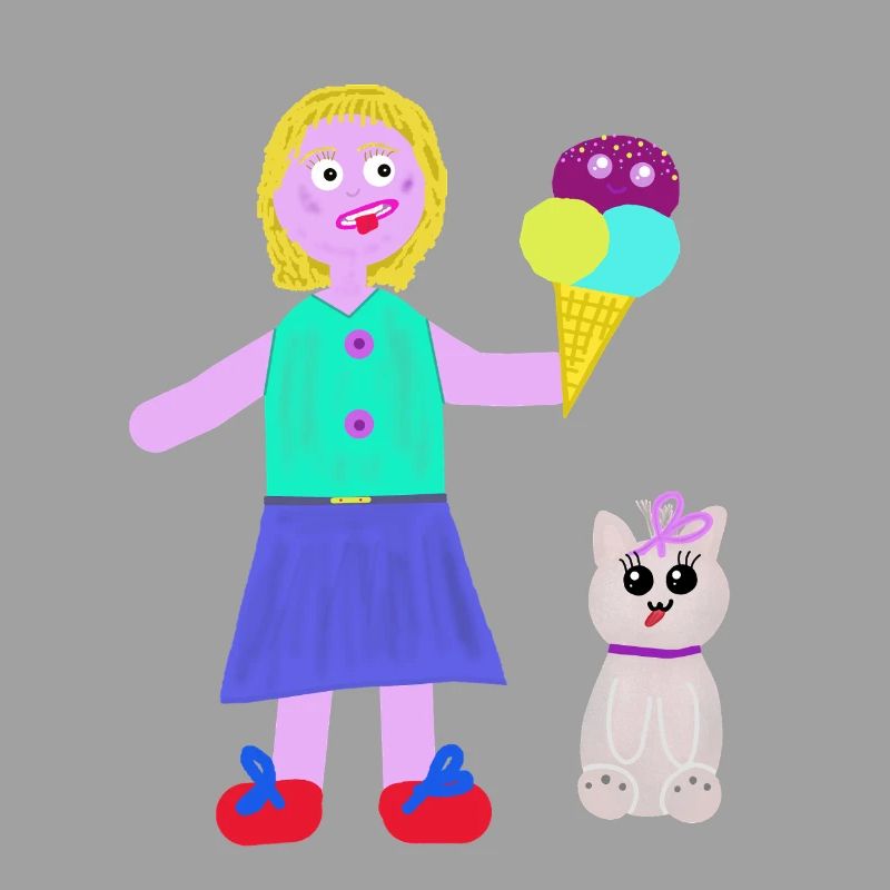 Eiscreme-Mädchen Eiscreme Eiswaffel Eis