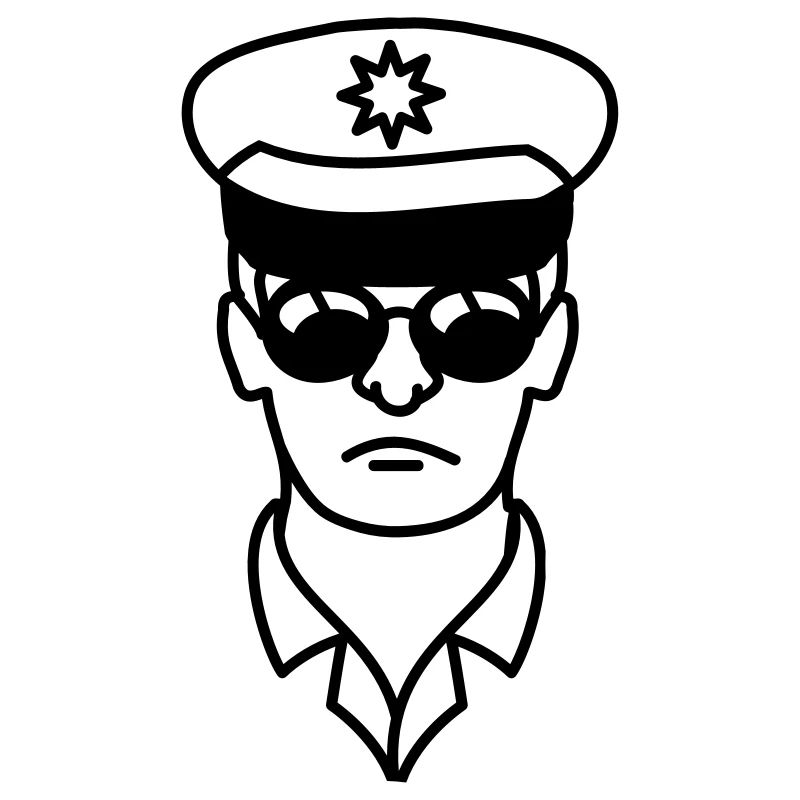 Cool Polizei Mann Gesicht Kopf