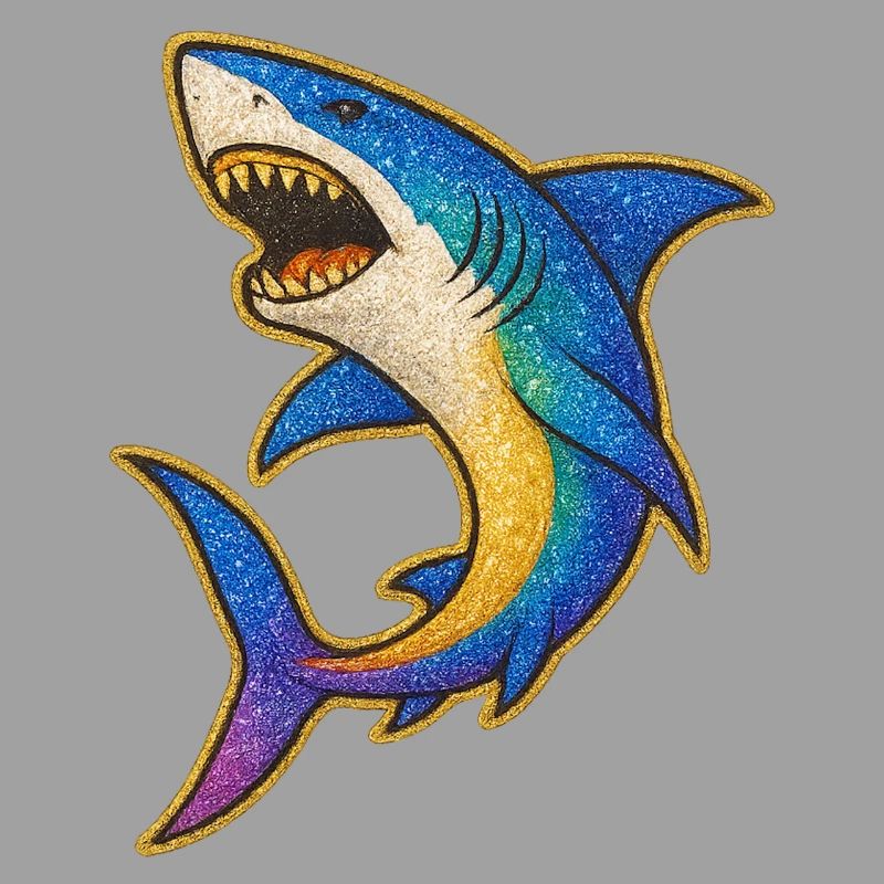 Shark | Rainbow Shark Patch Art