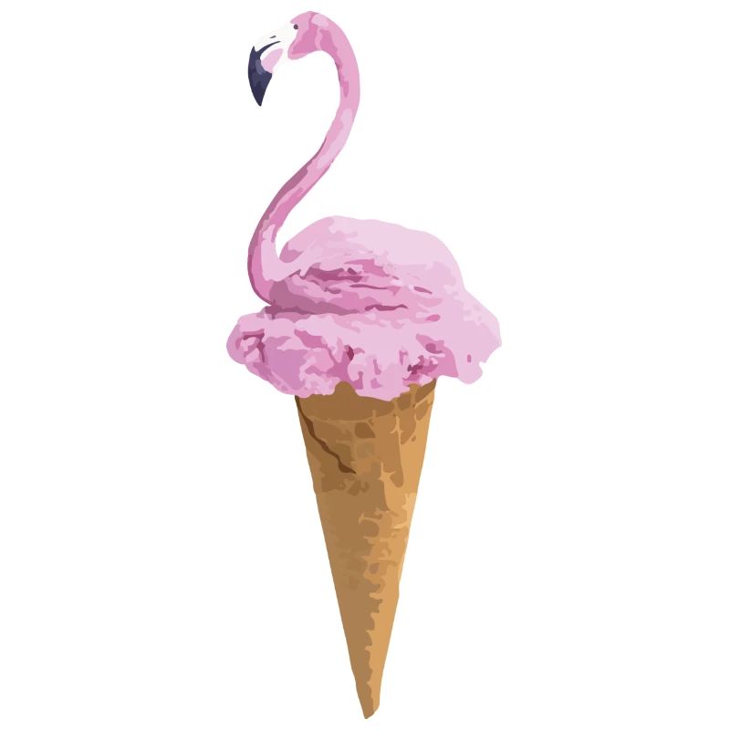 Flamingo mit Eiscreme
