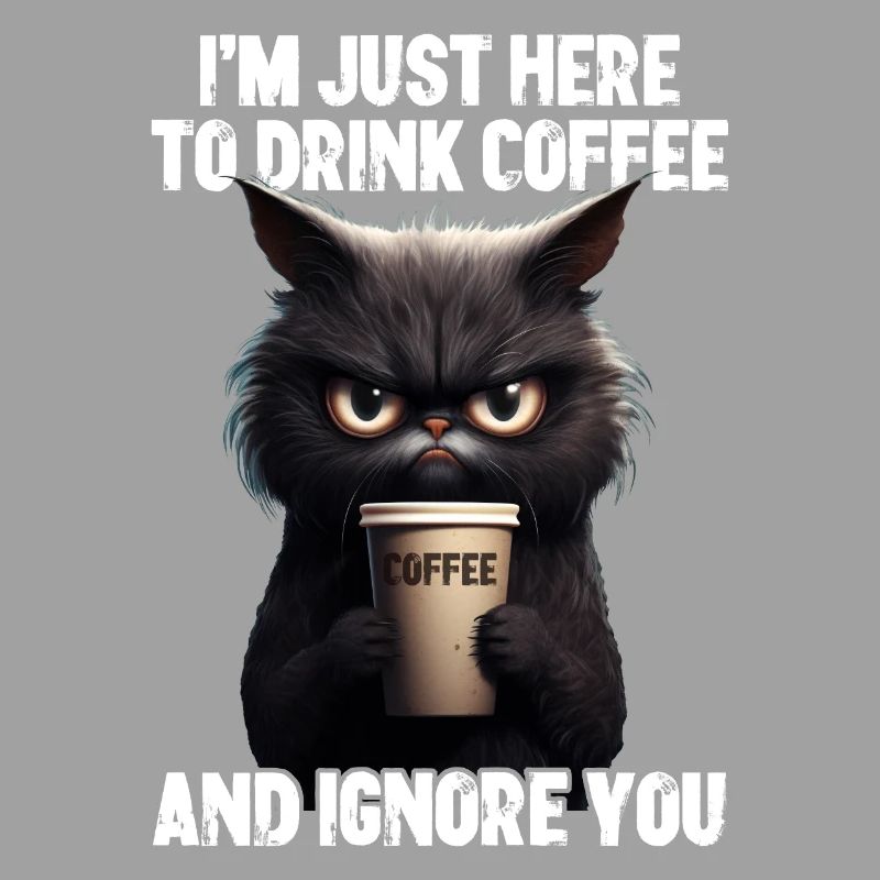 Grumpy Kitty chat café matin Grouch cadeau