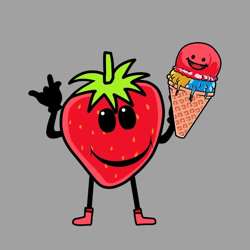 Erdbeerer Erdbeere Eis Eiscrem Eiskrem Kinder