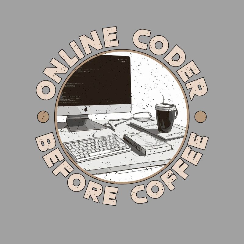 Online Coder Before Coffee Developer Coffee Lover