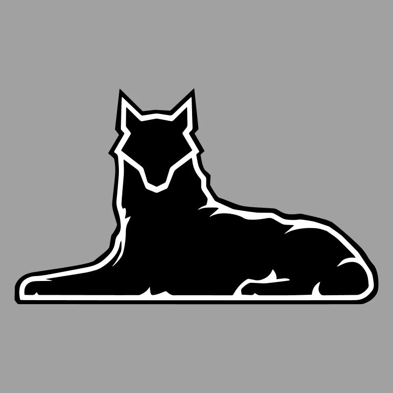 Minimalist Wolf Silhouette Design