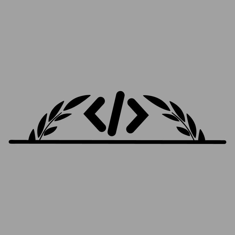 Logo de code en demi-couronne de laurier