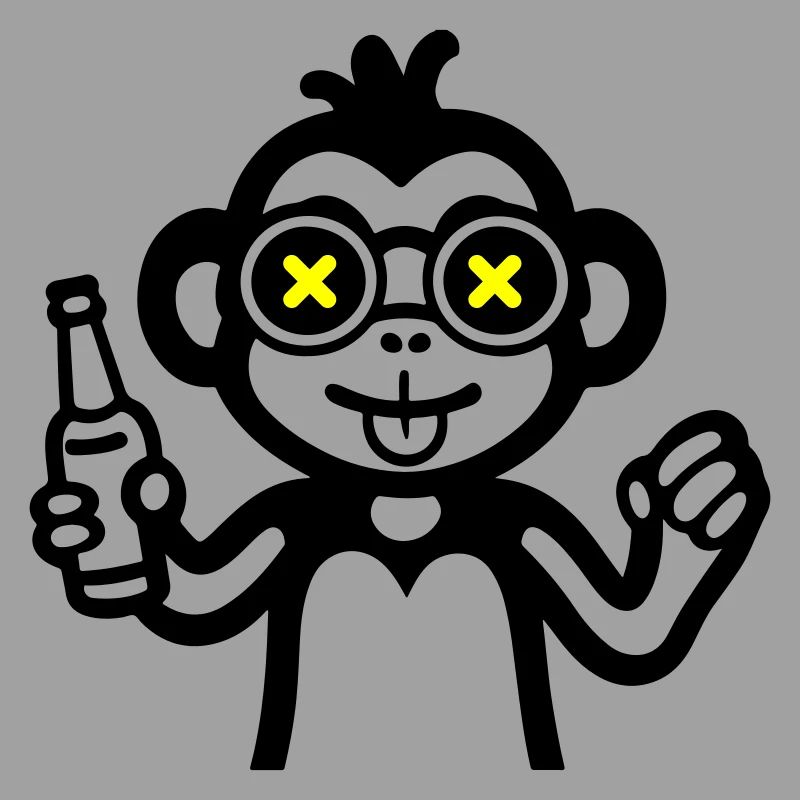 Monkey Drinking Funny Beer