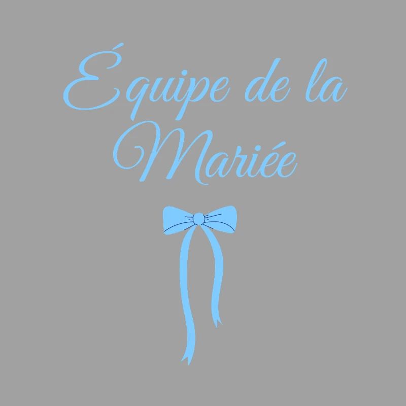 Équipe la mariée noeud bleu