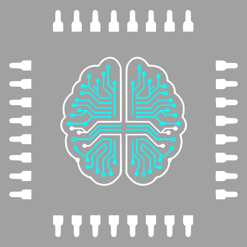 AI Brain Chip Processor Tech Vector