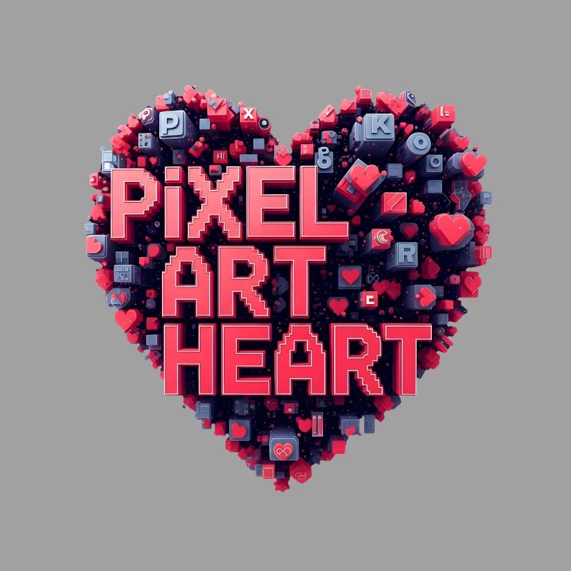 Pixel Art Herz Collage