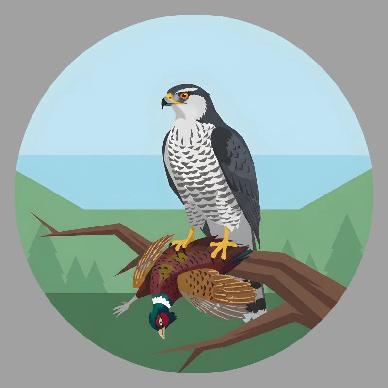 Épervier avec faisan