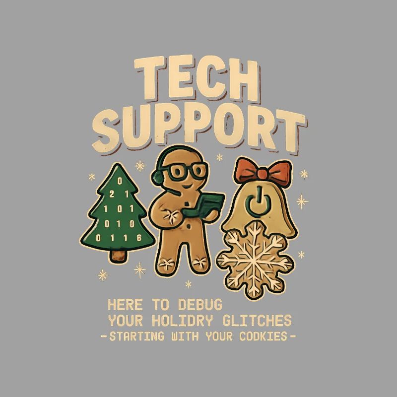 Vintage Tech Support Retro IT Christmas