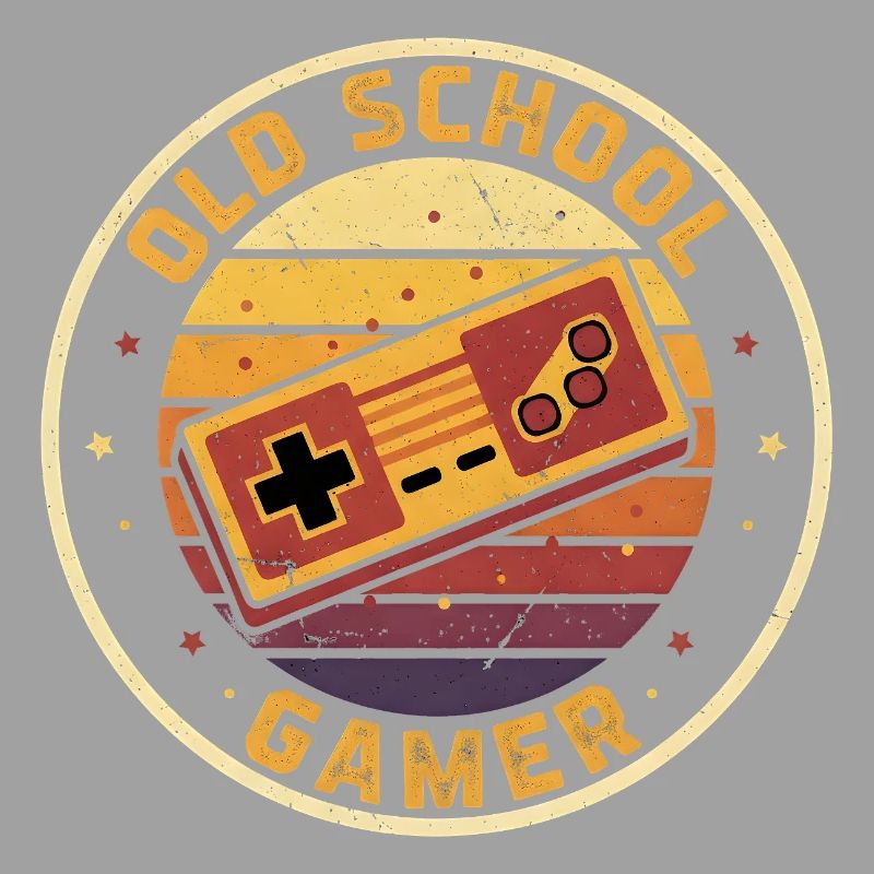 Old School Gamer Sunset Controller Retro Zocker