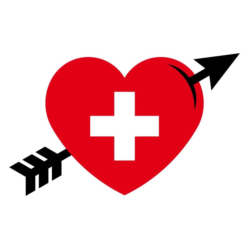 Herz Mit Schweizerkreuz Und Pfeil (Schweiz / 2C)