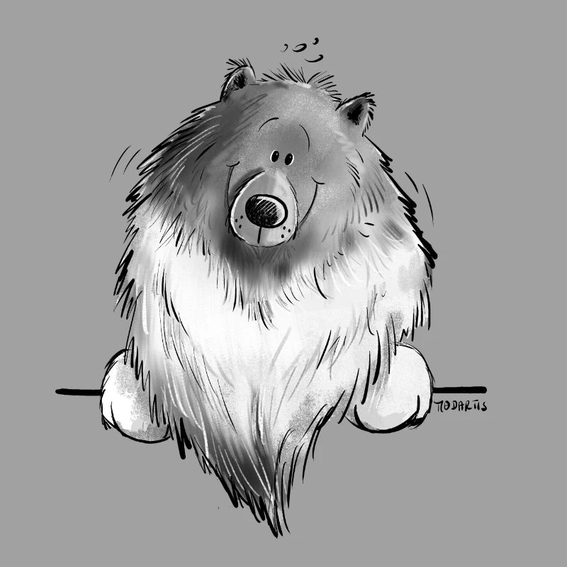 Lustiger Wolfsspitz I Comic Hund Geschenk