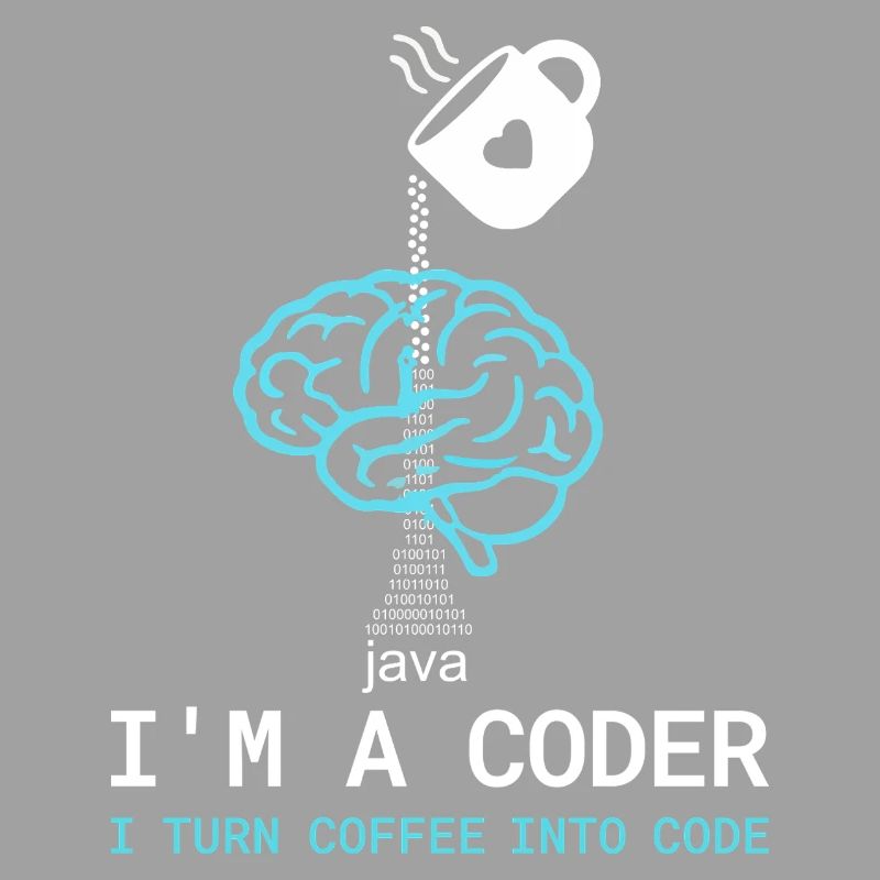 Coder T-Shirt: Coffee into Code – Nerdy Programmie