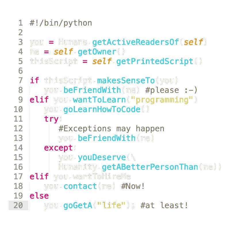 Be friends with programmers (in Python)