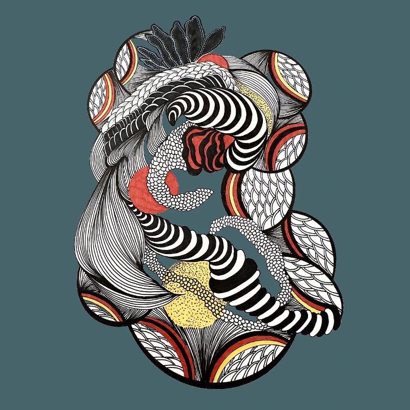 Verschlungene Linienkunst