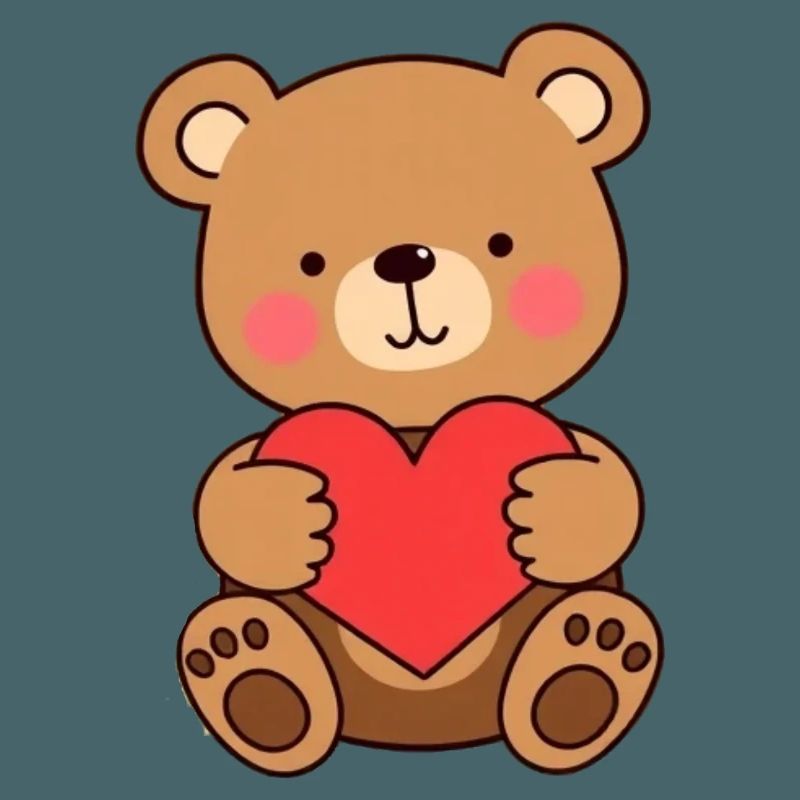 Bär mit rotem Herz Geschenk Mutter Muttertag