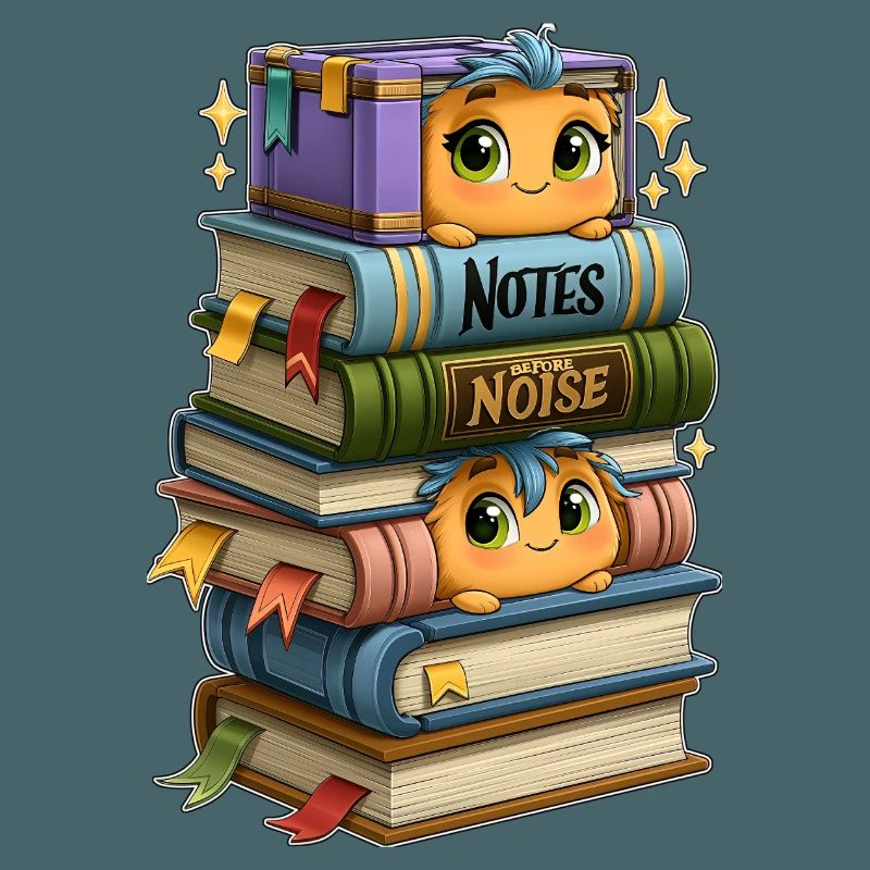 Bücherstapel mit Vögeln