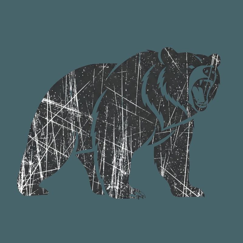 Abstract bear with line patterns