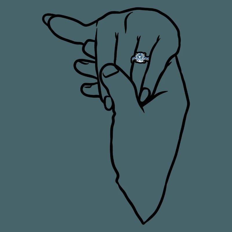 Verlobungs-Ehering-Hand
