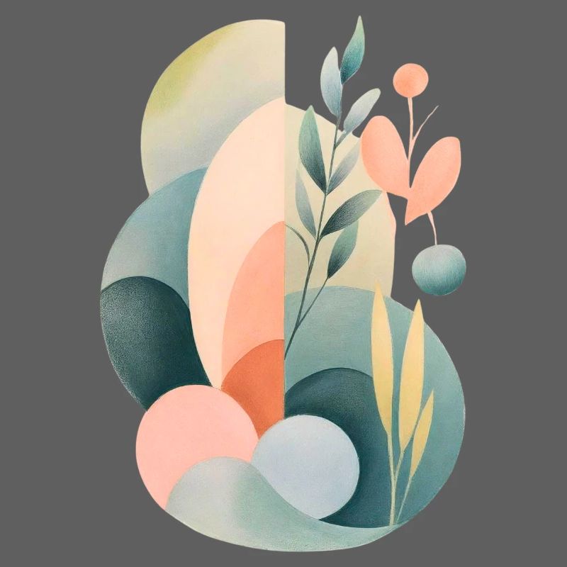 Pastel Abstract Flora Composition
