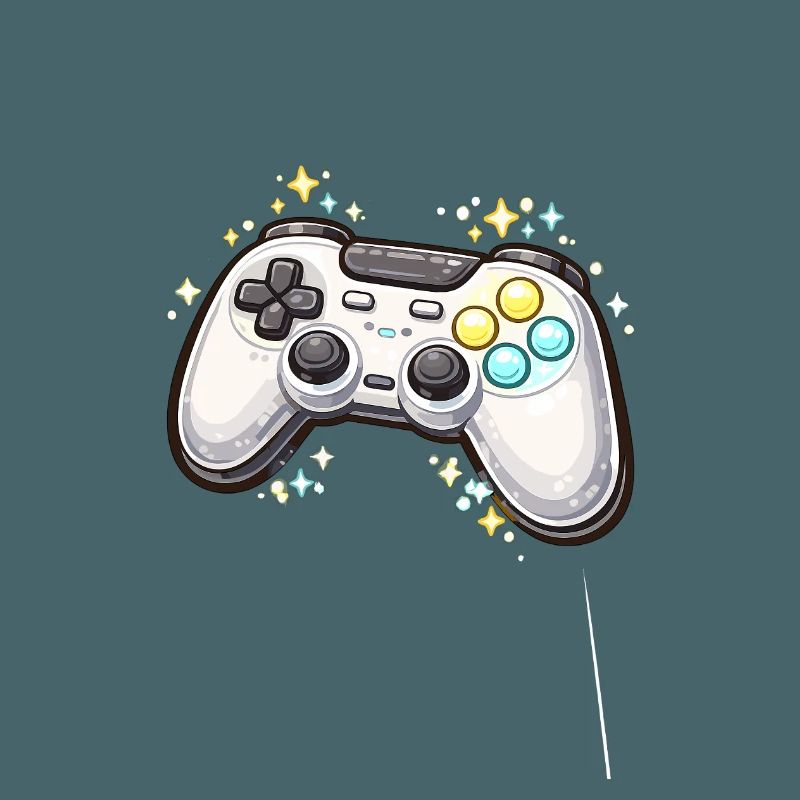 Glowing game controller with stardust