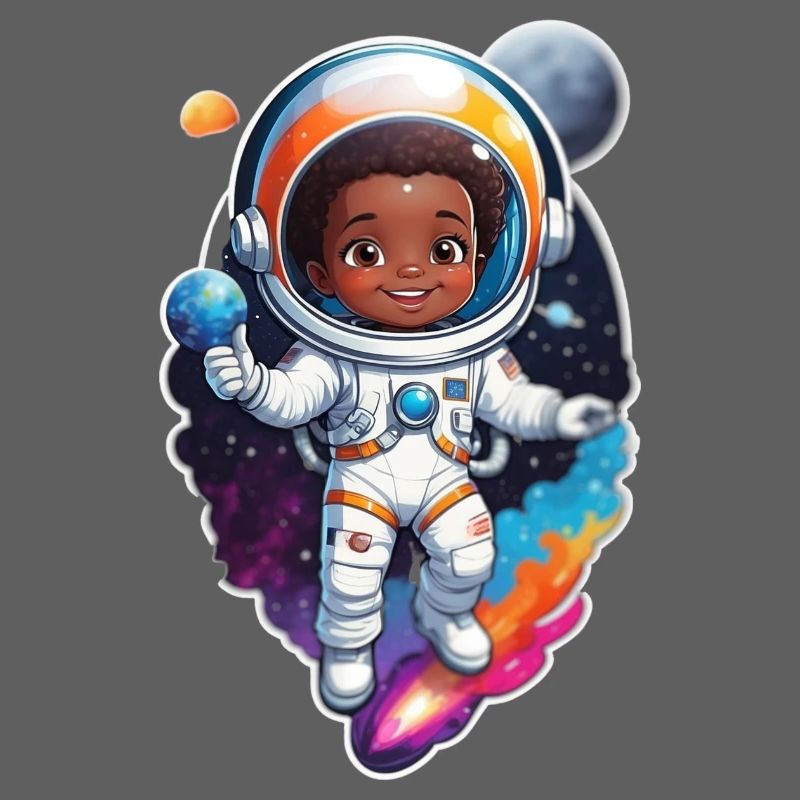Conception de dessin animé d’enfant astronaute mignon