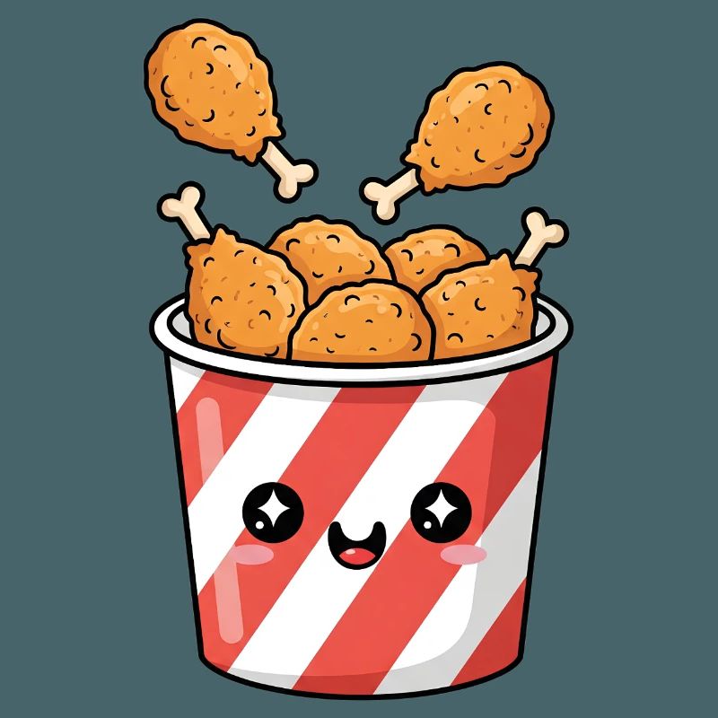 Kawaii-Brathähnchen-Eimer