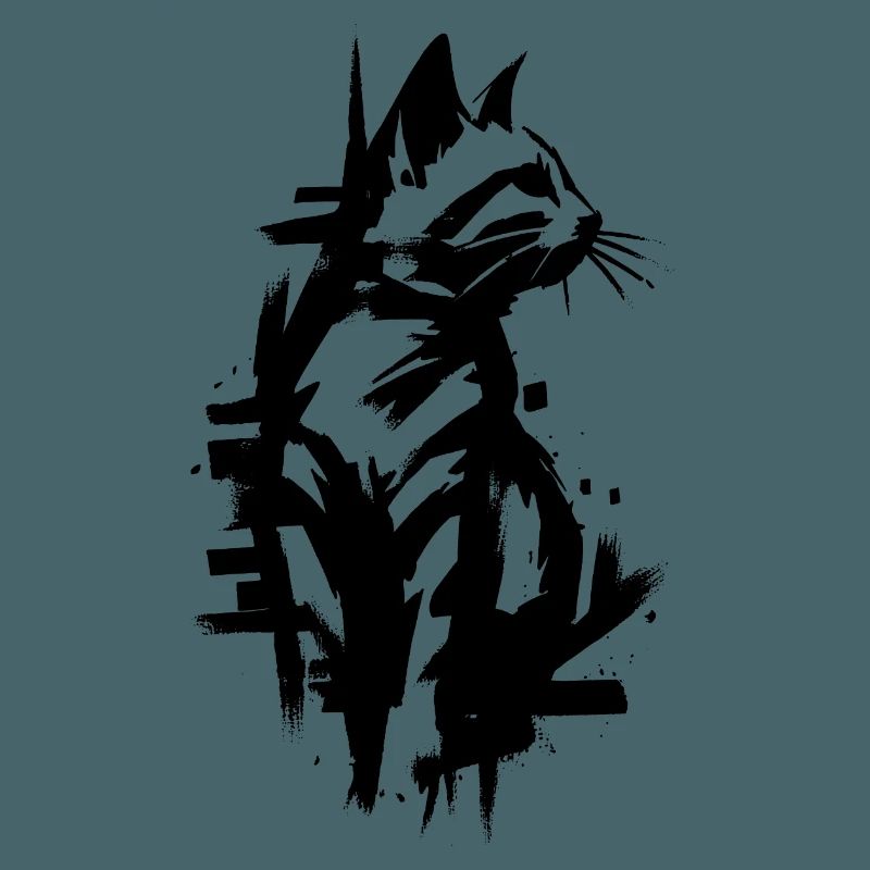 Conception de graffiti noir chat