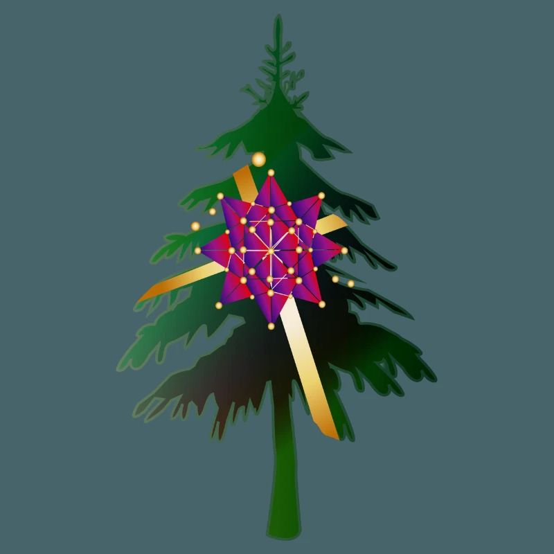 Christbaum oder Weihnachtsbaum & Geschenkschleife