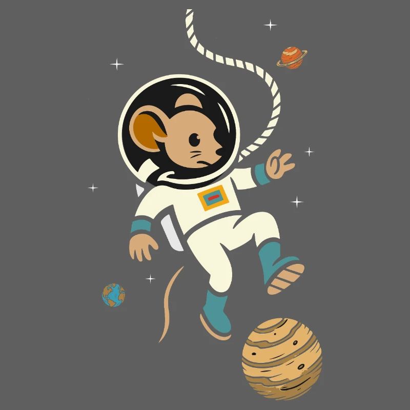 Souris astronaute dans l’espace – Motif mignon de l’espace