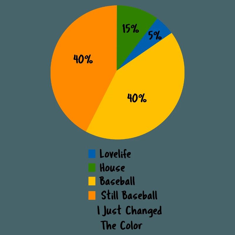 Funny Baseball Pie Chart Hobby Priority Design