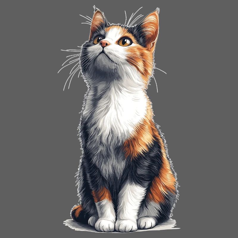 Bunte sitzende Comic Katze