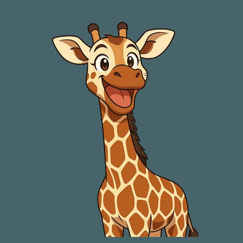 Happy giraffe with smiling expression