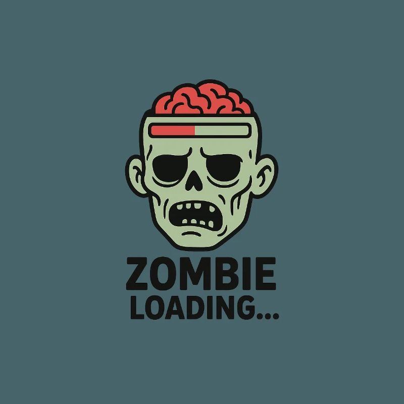 Zombie Loading Skull Graphic