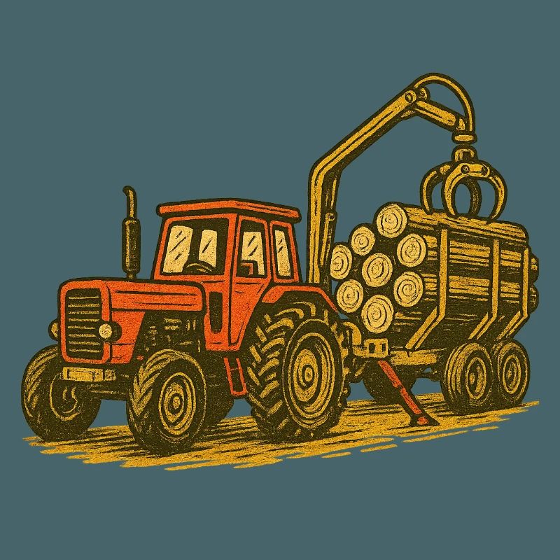 Forest Tractor with Timber Load