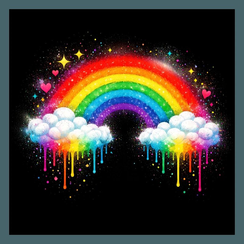 Regenbogenwolke Graffiti-Drop