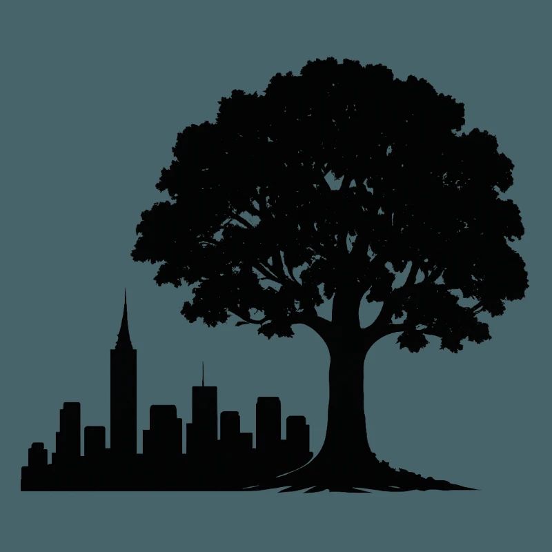 Stadtwald Skyline-Silhouette