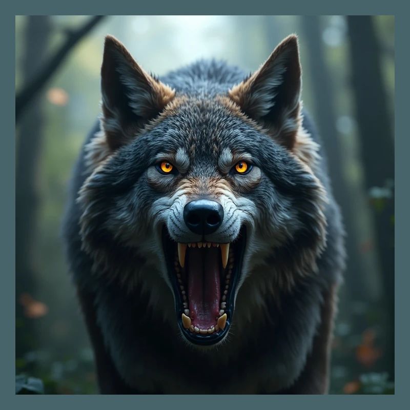 Aggressiver Wolf