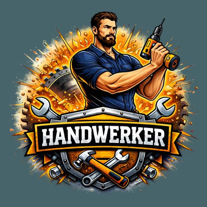 Handwerker Logo – Comic Style mit Bohrer
