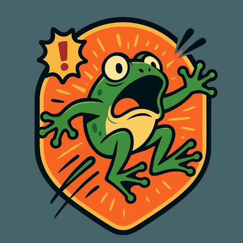 Badge Panic Frog