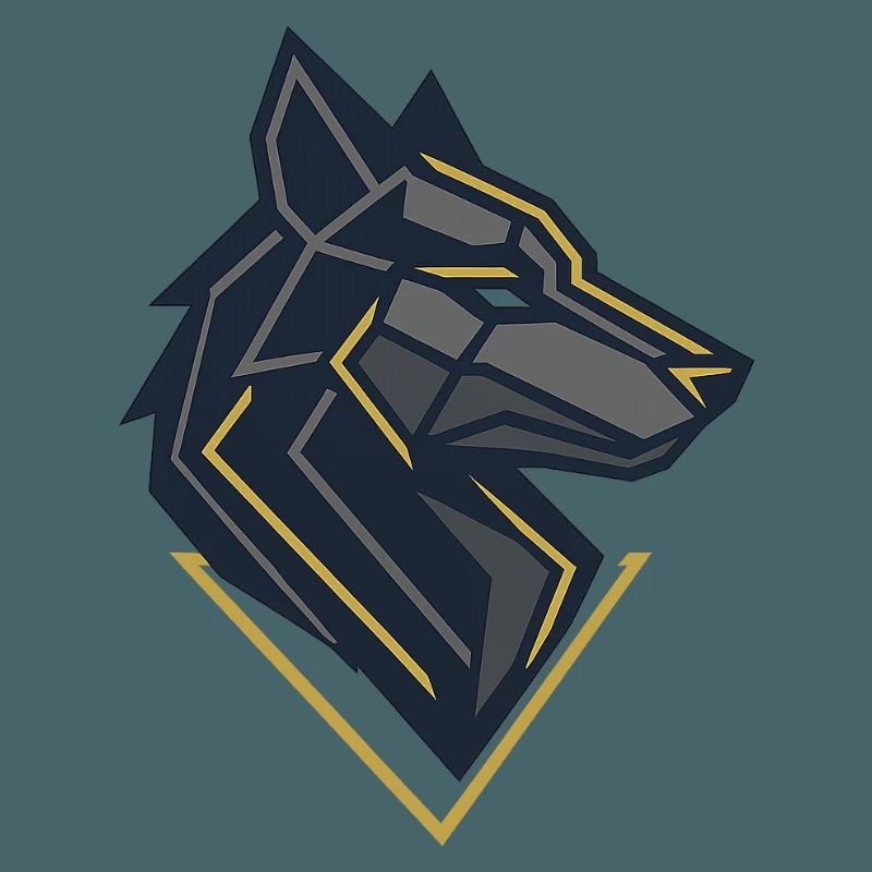 Geometrisches Wolfsemblem